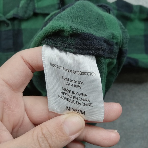 Betty Boop Shirt Womens Medium Green Plaid Flannel Button Front Graphic Top - Picture 4 of 8